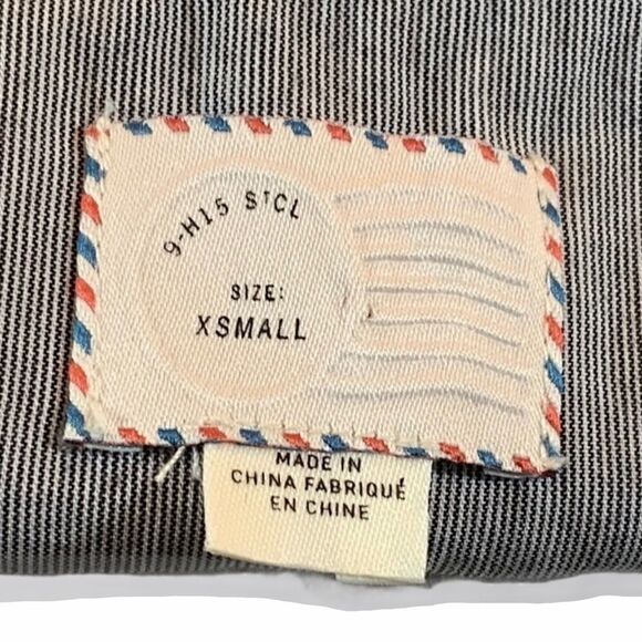 ANTHROPOLOGIE POSTCODE STRIPED LONG SLEEVE BOATNECK TOP POPLIN JERSEY SIZE XS - Picture 5 of 8